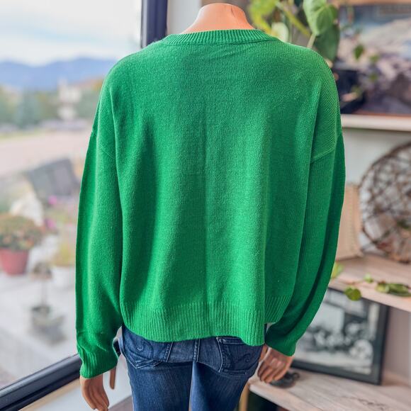 Divided by H&M, Emerald Green Crewneck Long Sleeve Sweater Top, Women's Large - Picture 8 of 9